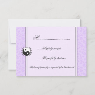 Purple Floral Yin et Yang Mariage RSVP Invitation