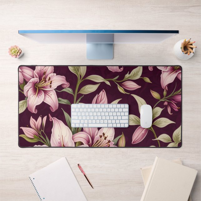 Purple Flower Desk Mat (Bureau 1)