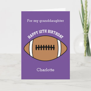 Purple Football Sport 12e Anniversaire Carte