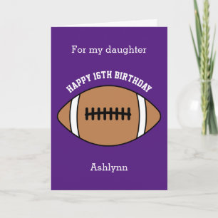 Purple Football Sport 16e Anniversaire Carte