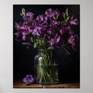 Purple Freesia Flowers Art Imprimer Poster