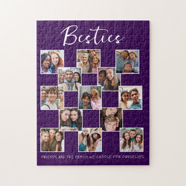 Purple Friendship Photo Collage Puzzle personnalis (Vertical)