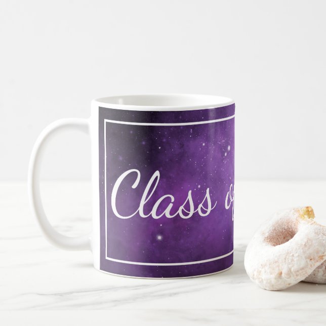 Purple Galaxy Graduation Classe de Mug (Avec donut)