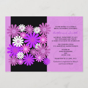 Purple Gerber Daisy Invitation à la douche nuptial