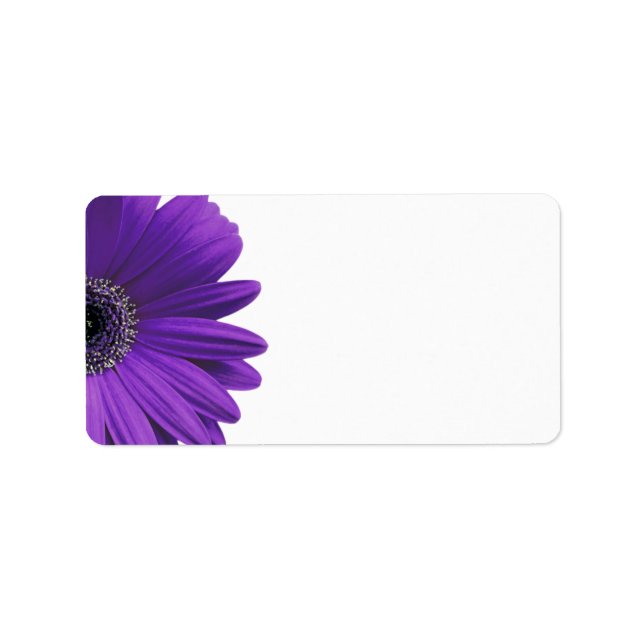 Purple Gerbera Daisy Blank Mariage Étiquettes de a (Devant)