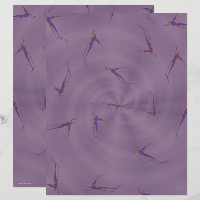 Purple Ginseng Man Scrapbook Paper 2-Sided Page (Devant / Derrière)