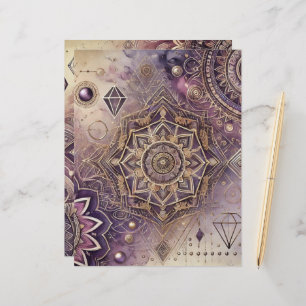 Purple & Gold Boho Intricate Mandalas