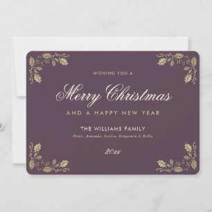 Purple Gold Joyeux Noël Joyeux Nouvel An Cartes