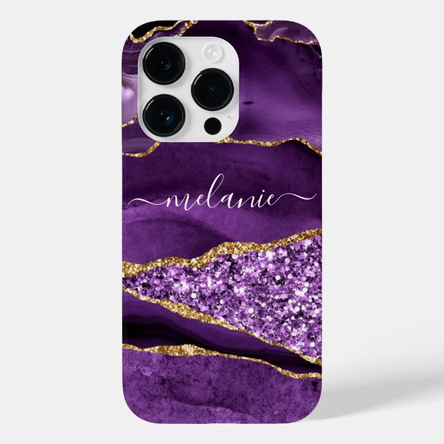 Purple Gold Parties scintillant coque iphone cadea (Verso)