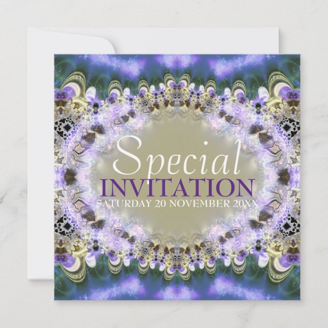 Purple Gold Royal Princess Invitation d'anniversai (Devant)