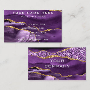 Purple Gold Sparkly Carte de visite votre propre c