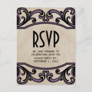 Purple Gothique Frottes RSVP Carte Postale