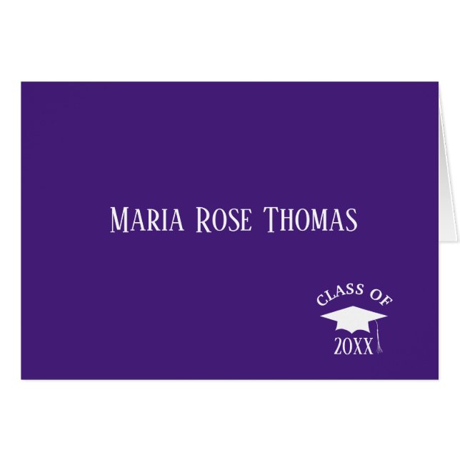 Purple Grad Merci note (4,25 po x 5,5 po) Carte (Devant Horizontal)