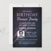 Purple Gradient Anniversaire Dîner Fête Invitation