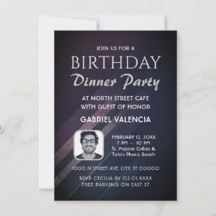 Purple Gradient Anniversaire Dîner Fête Invitation
