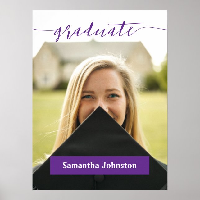 Purple Graduate Script Poster photo moderne (Devant)