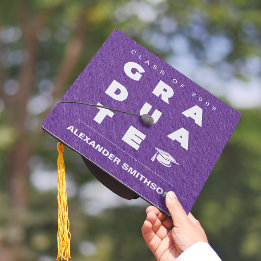 Purple Gras Lettres Diplômées et Diplôme de Casque