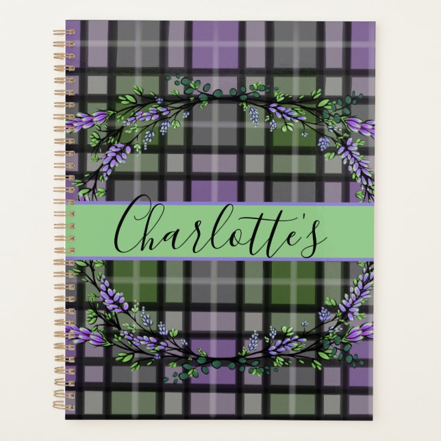 Purple green plaid lavender  (Devant)