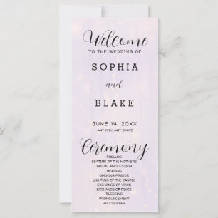 Purple Grey et blanc Programme de mariage moderne