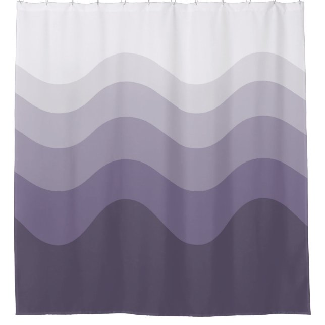 Purple Grey Wavey Stripe moderne rideau de douche (Devant)