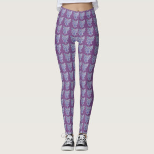 Purple Guardian Angel Art Custom Leggings