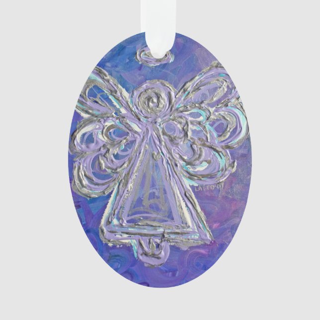 Purple Guardian Angel Cadeau Ornement de vacances (devant)