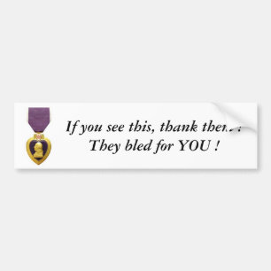 PURPLE HEART Bumper sticker