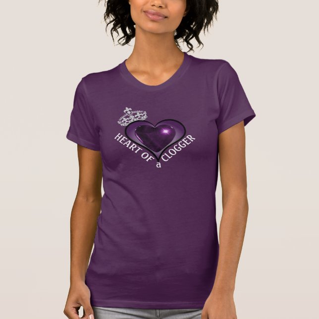 Purple Heart d'un T-shirt de danseur de Clogger (Devant)
