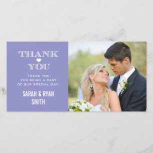 Purple Heart Mariage Photo Merci Cartes