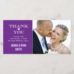 Purple Heart Mariage Photo Merci Cartes
