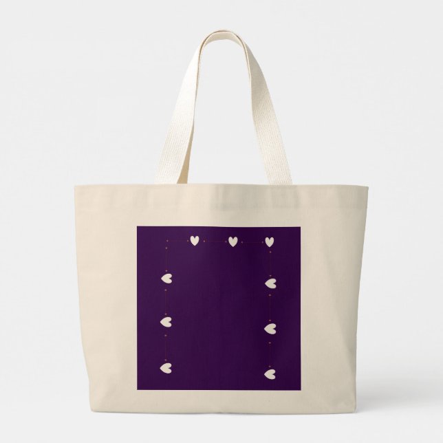 Purple Heart Tote Bag – Minimal Aesthetic Reusable (Dos)