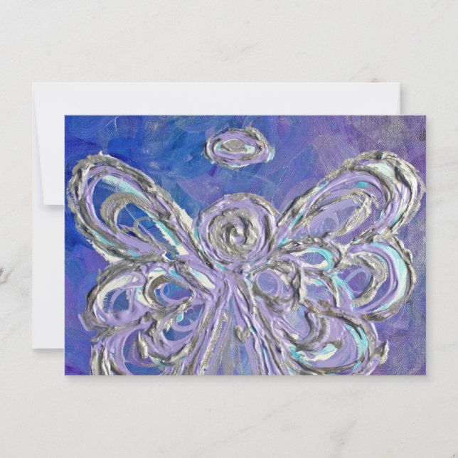 Purple Holiday Angel Invitations personnalisés ou  (Devant)