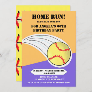 Purple Home Run Softball Anniversaire