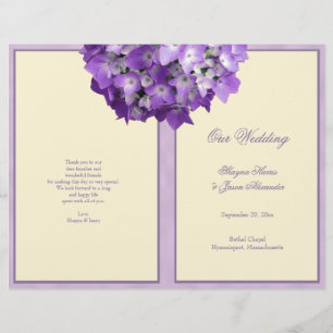 Purple Hydrangea Programme de mariage blanc