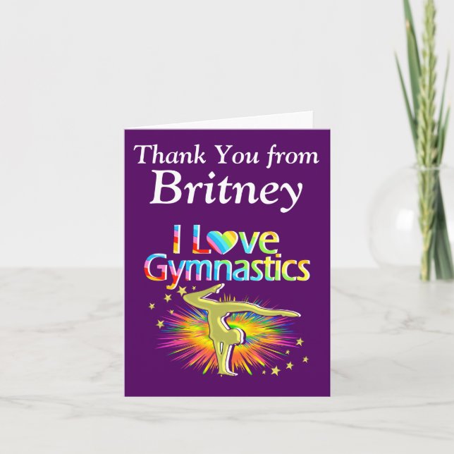 PURPLE I ADORE GYMNASTICS CARTES DE REMARQUE (Devant)