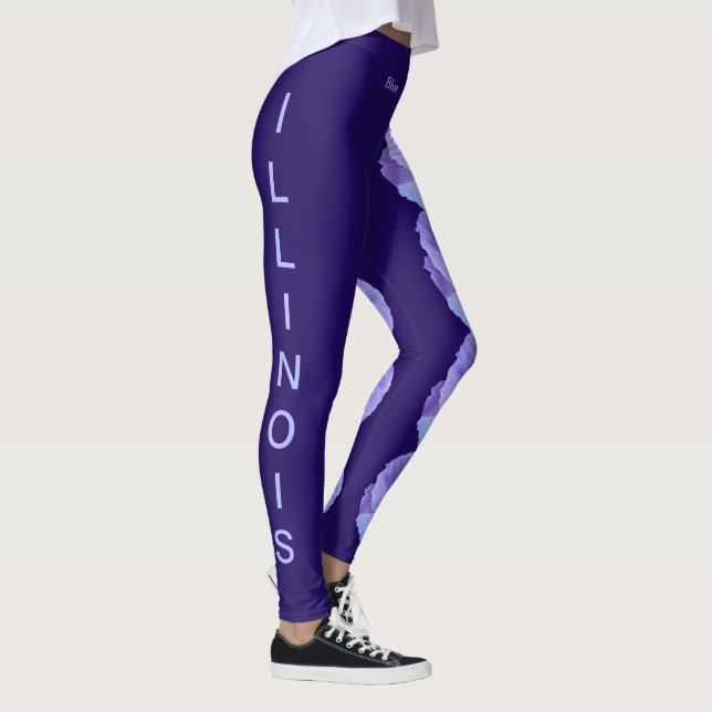 Purple Illinois State Flower Blue Violet Leggings (Droite)
