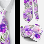 Purple Indigo Lavender Rose Floral Cravate<br><div class="desc">Purple Indigo Lavender Fleurs Belles Fleurs Florales Roses Cravate. Idéal pour les occasions formelles et les mariages !</div>