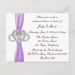 Purple Infinity Coeur Reprêtre Dîner Invitation