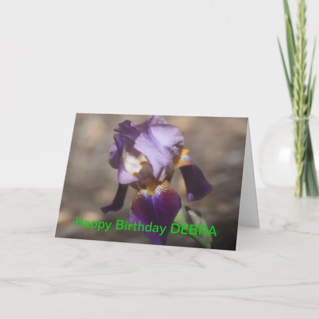 PURPLE IRIS carte d'anniversaire (Devant)