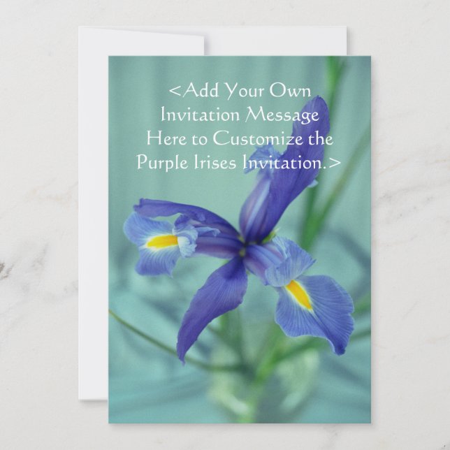 Purple Iris Fleurs Personnalisées Invitation Jardi (Devant)