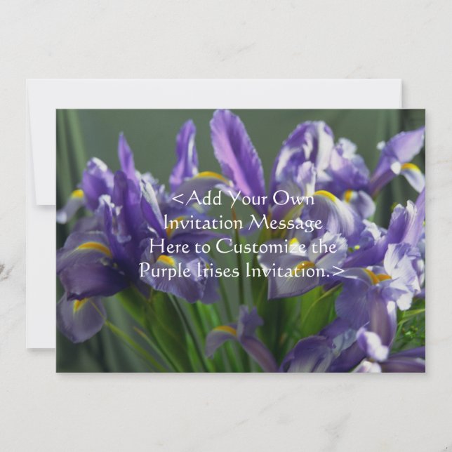 Purple Iris Fleurs Personnalisées Invitation Jardi (Devant)