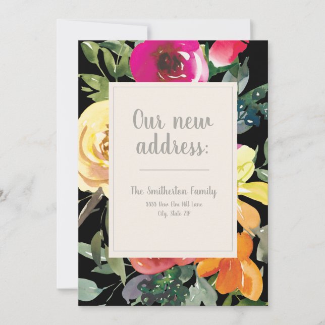 Purple Jaune Orange Fleurs Black Change Adresse (Devant)