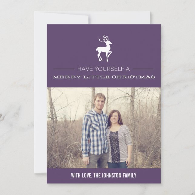 Purple Joyeux Noël Photo Cartes Plat (Devant)
