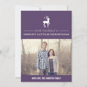 Purple Joyeux Noël Photo Cartes Plat