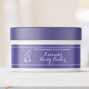 Purple Lavender Corps Beurre étiquette 1 x 7,25