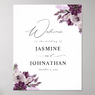 Purple & Lavender Floral Affiche de bienvenue 2