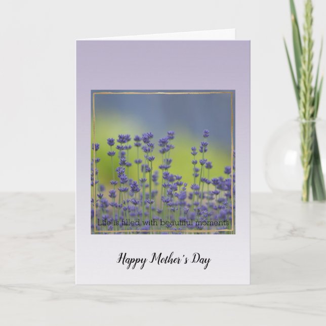 Purple Lavender Flowers Belle Moments Carte (Devant)