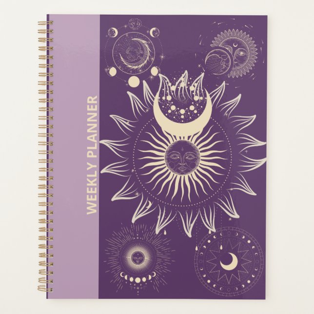 PURPLE/LILAC BOHO DESIGN HEBDOMADAIRE PLANNER (Devant)