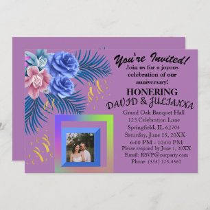 Purple Lilac Floral Boho Moderne Invitation tendan
