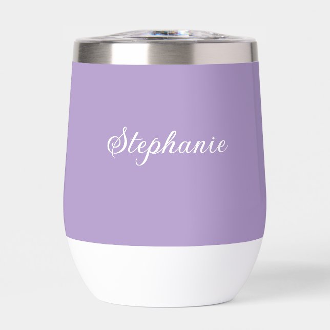 Purple Lilac Nom Moderne Élégant Monogramme Boho (Avant)